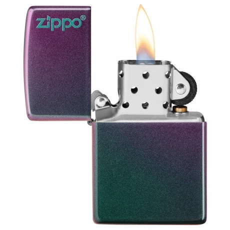 Зажигалка Zippo Classic с покрытием Iridescent, латунь/сталь, фиолетовая, матовая - фото 4
