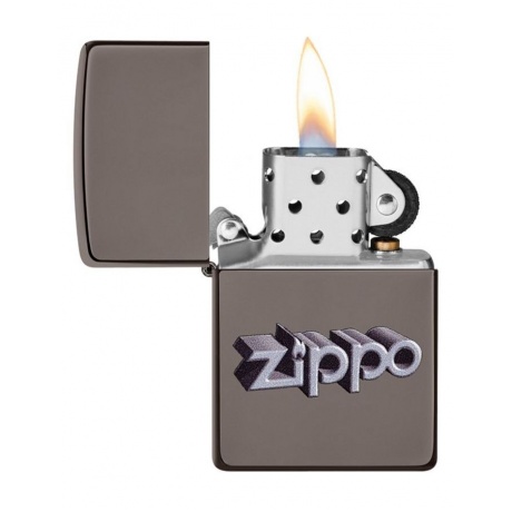 Зажигалка Zippo Zippo Design с покрытием Black Ice, латунь/сталь, чёрная, глянцевая, 38x13x57 мм - фото 2