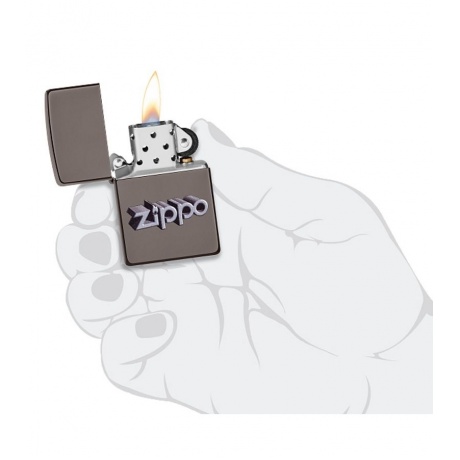 Зажигалка Zippo Zippo Design с покрытием Black Ice, латунь/сталь, чёрная, глянцевая, 38x13x57 мм - фото 4