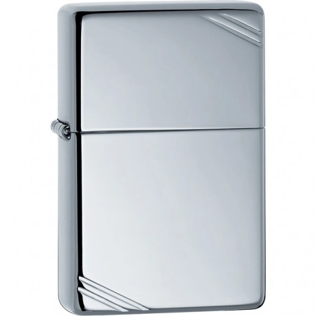 Зажигалка Zippo с полосками, с покрытием High Polish Chrome, лат...