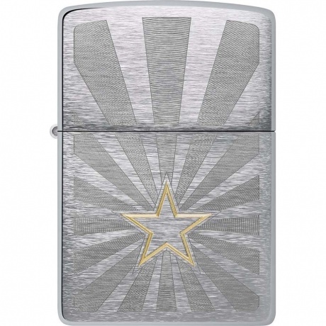 Зажигалка Zippo Star Design с покрытием Brushed Chrome серебристая - фото 2