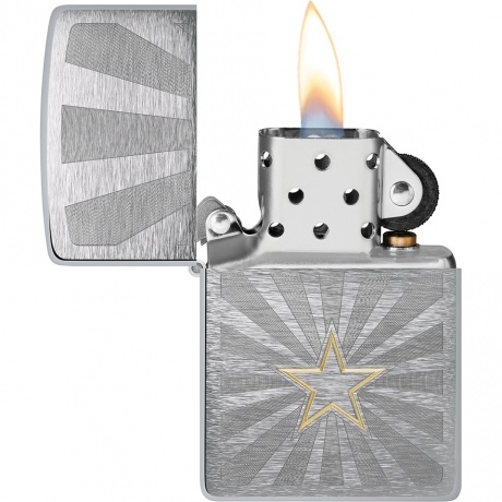 Зажигалка Zippo Star Design с покрытием Brushed Chrome серебристая - фото 3