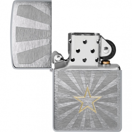 Зажигалка Zippo Star Design с покрытием Brushed Chrome серебристая - фото 4