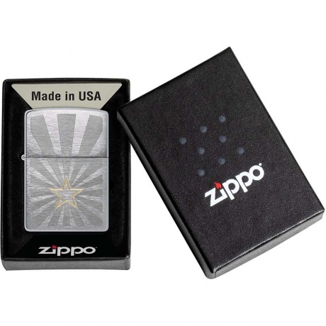 Зажигалка Zippo Star Design с покрытием Brushed Chrome серебристая - фото 6