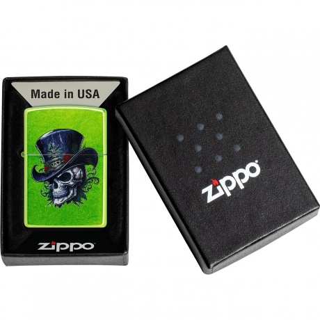 Зажигалка Zippo Steampunk Skeleton с покрытием Lurid зеленая глянцевая - фото 6