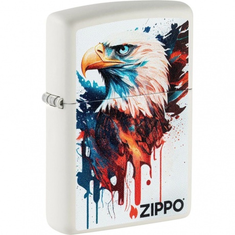 Зажигалка Zippo Нарисованный орел с покрытием Painted Eagle Design White Matte