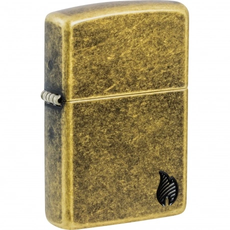 Зажигалка Zippo Armor Пламя c покрытием Flame Antique Brass золо...