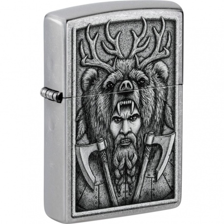 Зажигалка Zippo Barbarian Design с покрытием Street Chrome серебристая - фото 1