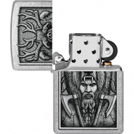 Зажигалка Zippo Barbarian Design с покрытием Street Chrome серебристая - фото 4