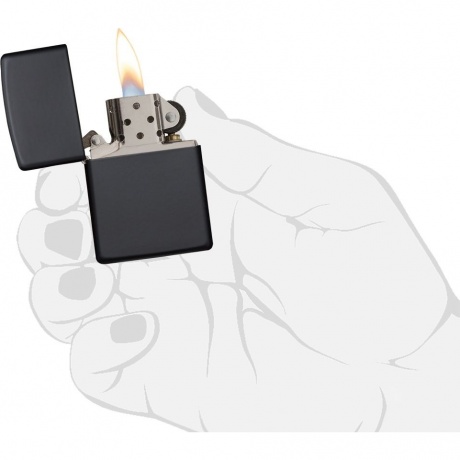 Зажигалка Zippo Classic с покрытием Black Matte черная матовая - фото 4