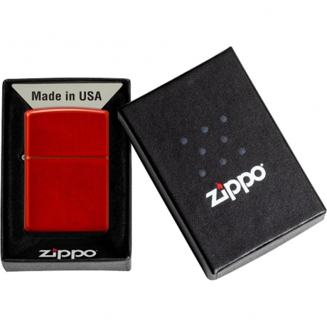 Зажигалка Zippo Classic с покрытием Metallic Red красная - фото 5