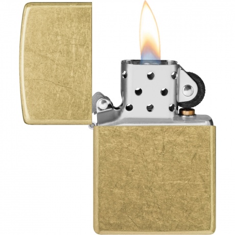 Зажигалка Zippo Classic с покрытием Street Brass золотистая - фото 3