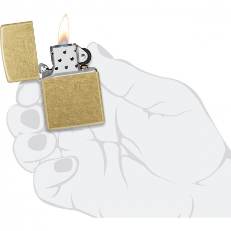 Зажигалка Zippo Classic с покрытием Street Brass золотистая - фото 4