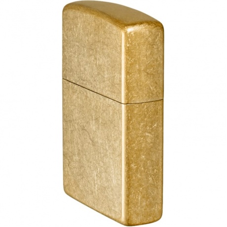 Зажигалка Zippo Classic с покрытием Tumbled Brass золотистая матовая - фото 6