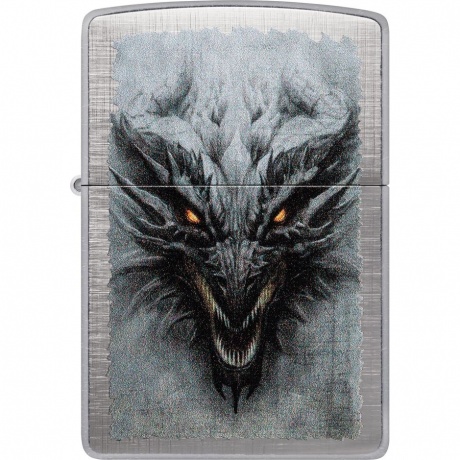 Зажигалка Zippo Dragon Design с покрытием Linen Weave серебристая - фото 2