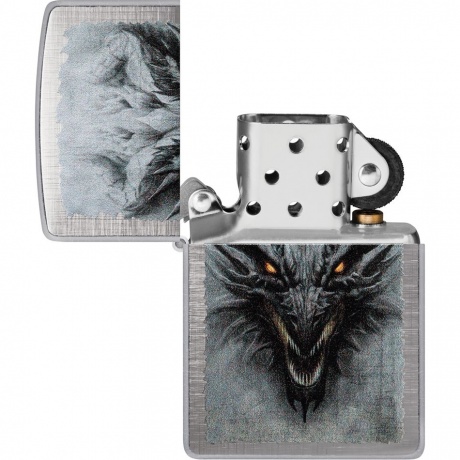 Зажигалка Zippo Dragon Design с покрытием Linen Weave серебристая - фото 4