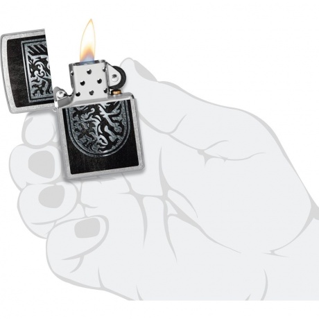 Зажигалка Zippo Dragon Design с покрытием Street Chrome серебристая - фото 5