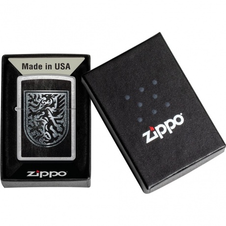 Зажигалка Zippo Dragon Design с покрытием Street Chrome серебристая - фото 6