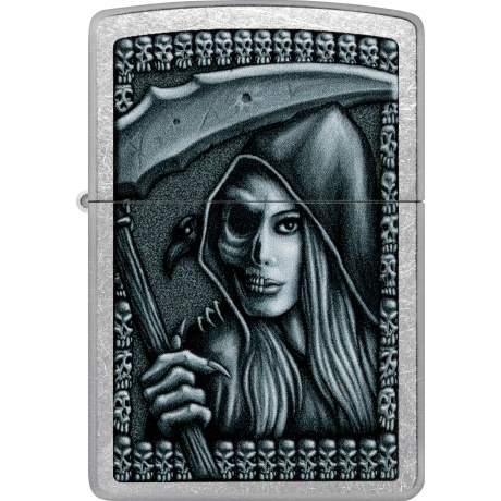 Зажигалка Zippo Grim Beauty серебристая матовая - фото 2