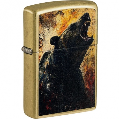 Зажигалка Zippo Grizzly Roar золотистая - фото 1