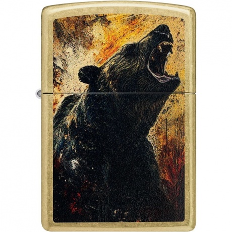 Зажигалка Zippo Grizzly Roar золотистая - фото 2