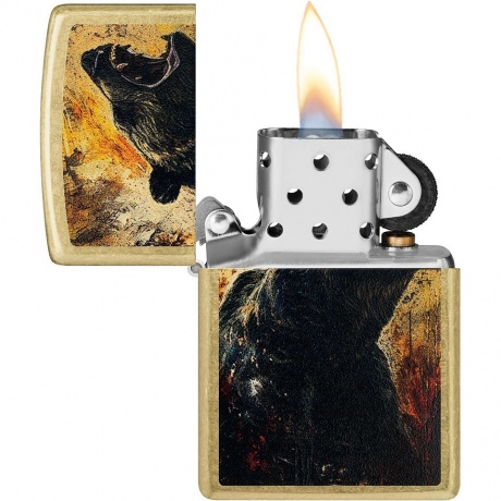 Зажигалка Zippo Grizzly Roar золотистая - фото 3