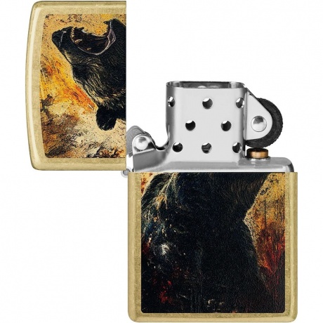 Зажигалка Zippo Grizzly Roar золотистая - фото 4