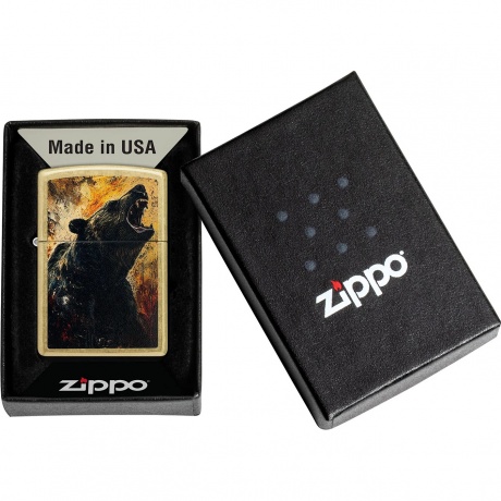 Зажигалка Zippo Grizzly Roar золотистая - фото 6