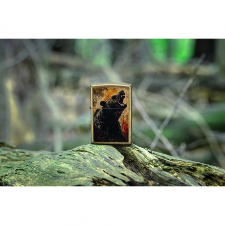 Зажигалка Zippo Grizzly Roar золотистая - фото 7
