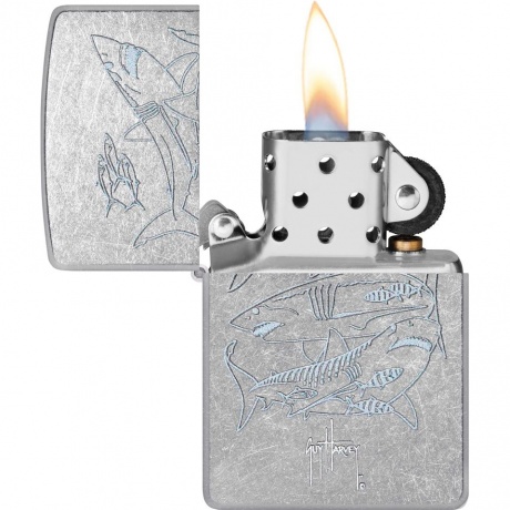 Зажигалка Zippo Guy Harvey с покрытием Street Chrome серебристая - фото 3