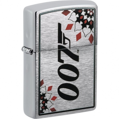 Зажигалка Zippo James Bond™ с покрытием Brushed Chrome серебристая - фото 1