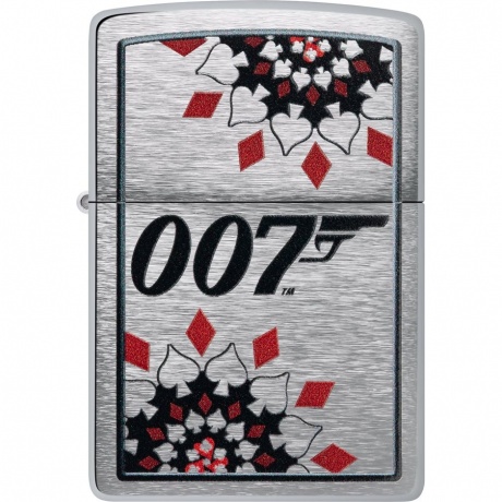 Зажигалка Zippo James Bond™ с покрытием Brushed Chrome серебристая - фото 2