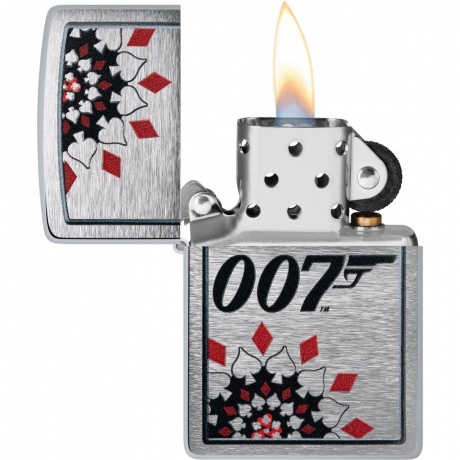 Зажигалка Zippo James Bond™ с покрытием Brushed Chrome серебристая - фото 3