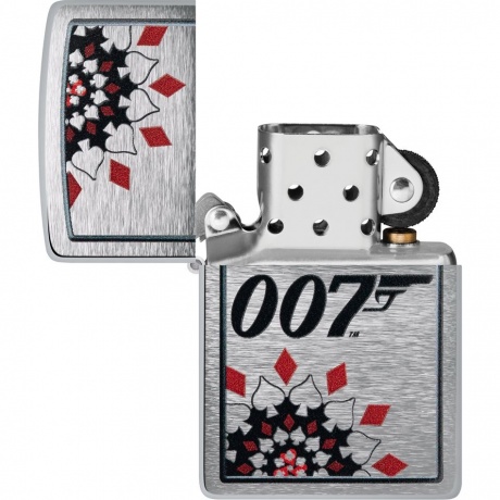 Зажигалка Zippo James Bond™ с покрытием Brushed Chrome серебристая - фото 4