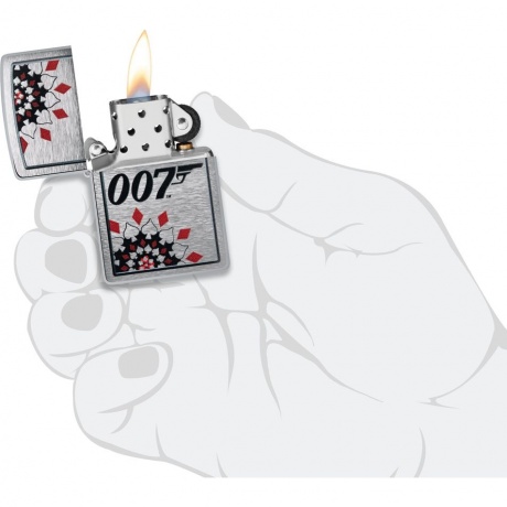 Зажигалка Zippo James Bond™ с покрытием Brushed Chrome серебристая - фото 5