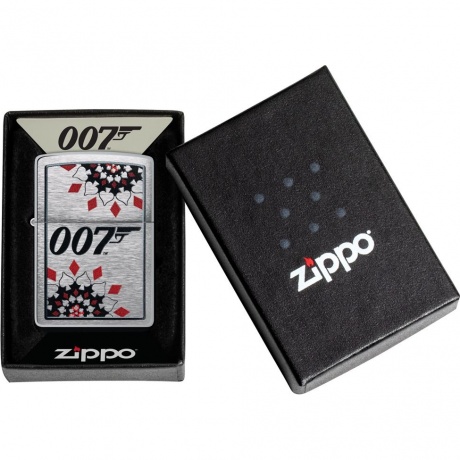 Зажигалка Zippo James Bond™ с покрытием Brushed Chrome серебристая - фото 6