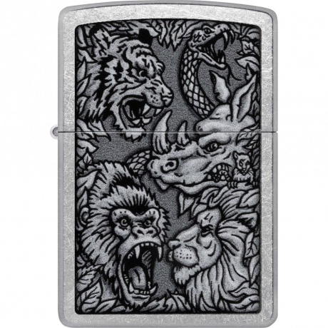 Зажигалка Zippo Jungle Design с покрытием Street Chrome серебристая - фото 2
