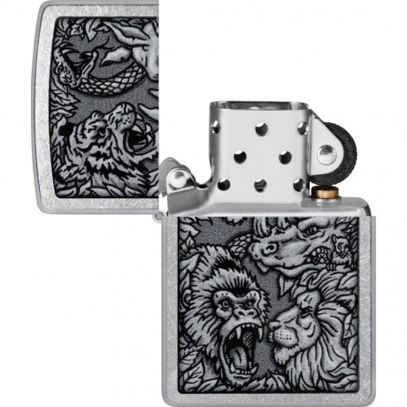 Зажигалка Zippo Jungle Design с покрытием Street Chrome серебристая - фото 4