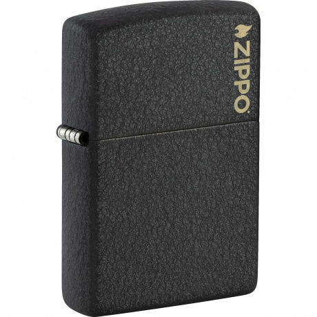 Зажигалка Zippo Logo с покрытием Black Crackle чёрная матовая - фото 1