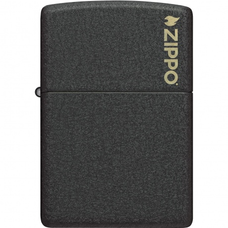 Зажигалка Zippo Logo с покрытием Black Crackle чёрная матовая - фото 2