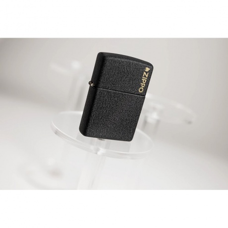 Зажигалка Zippo Logo с покрытием Black Crackle чёрная матовая - фото 7