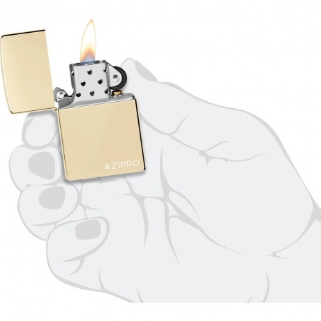 Зажигалка Zippo Logo с покрытием Champagne золотистая глянцевая - фото 5