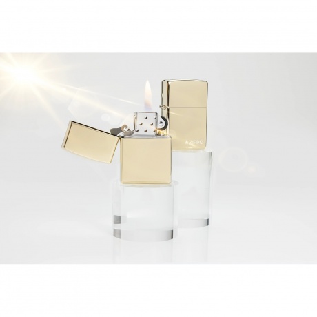 Зажигалка Zippo Logo с покрытием Champagne золотистая глянцевая - фото 8