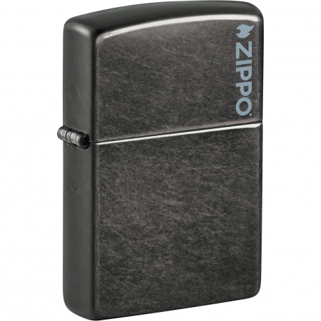 Зажигалка Zippo Logo с покрытием Gray Dusk серая матовая - фото 1