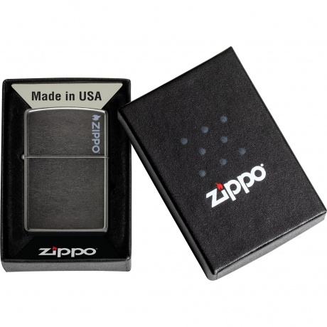 Зажигалка Zippo Logo с покрытием Gray Dusk серая матовая - фото 6
