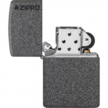 Зажигалка Zippo Logo с покрытием Iron Stone серая матовая - фото 4