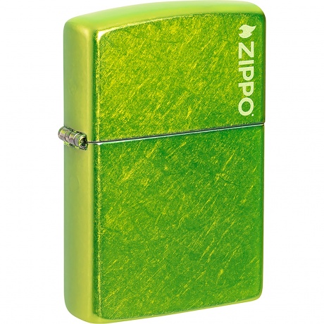 Зажигалка Zippo Logo с покрытием Lurid зеленая глянцевая - фото 1