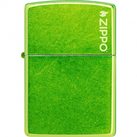 Зажигалка Zippo Logo с покрытием Lurid зеленая глянцевая - фото 2