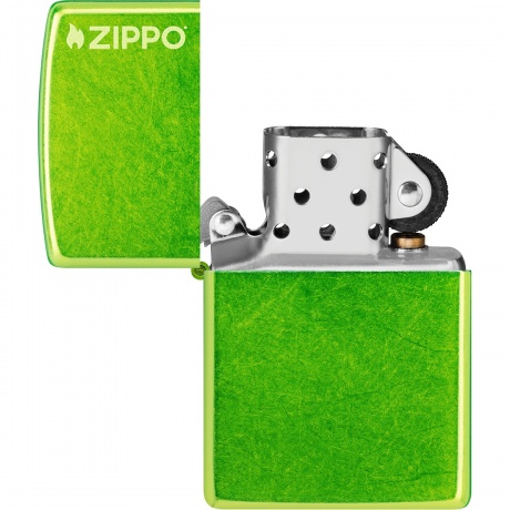 Зажигалка Zippo Logo с покрытием Lurid зеленая глянцевая - фото 4