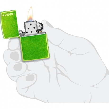 Зажигалка Zippo Logo с покрытием Lurid зеленая глянцевая - фото 5